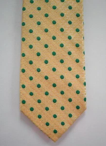 NEW ROBERT TALBOTT ESTATE Yellow POLKA DOT Print 100% SILK JACQUARD Necktie - Picture 1 of 10