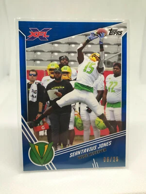 2020 Topps XFL #111 Seantavius Jones Rookie Card Tampa Bay Vipers - RC Blue /25 - Image 1 of 2