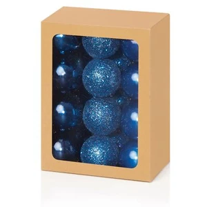 24 Mini Deep Blue Christmas Tree Baubles Decoration Ornament Glitter Gloss 3cm - Picture 1 of 4