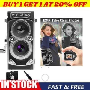 CHUZHAO Retro Mini Digital Camera - 4K Autofocus Twin-Lens Vintage Camera - Imagen 1 de 11