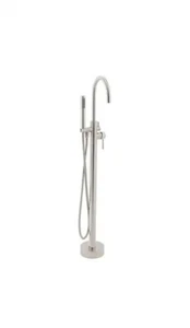 AKDY TF0047 Brush Nickel 1 Handle Floor-Mounted Tub Filler with Handshower - Picture 1 of 8