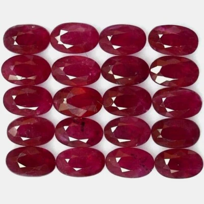 Wholesale Lot 6x4mm Oval Facet Natural Mozambique Ruby Loose Calibrated Gemstone - Image 1 of 4