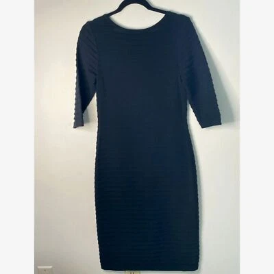 Peruvian Connection Pima Cotton Sweater Dress Neutral Black Size Medium  g43 - Image 1 of 4