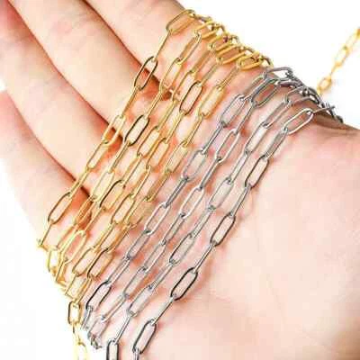 Fornituras de cadenas planas de eslabones Rolo de acero inoxidable de 5 metros 4x12 mm Foto 1 de 4