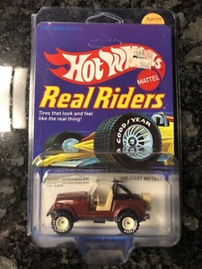 Raro Error 1983 Hot Wheels Jeep CJ-7 pasajeros reales tarjeta sellada buje blanco - Imagen 1 de 12