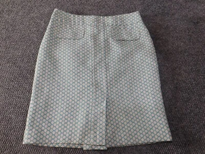 Falda Ann Taylor para mujer 6P Petites azul a cuadros cremallera línea A abertura de diseñador Foto 1 de 4