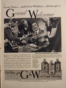 1938 G&W Blended Whiskeys Vintage Print Ad Pre world war II - Picture 1 of 1