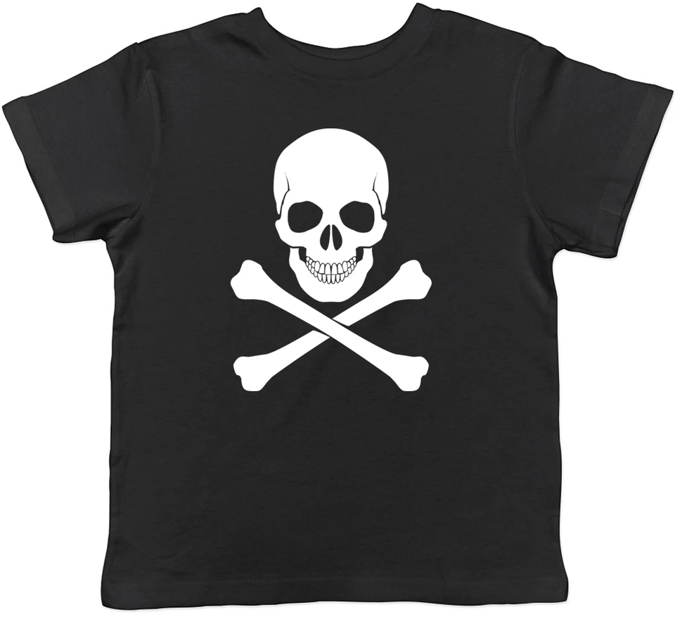 Skull and Crossbones Gothic Childrens Kids Boys Girls Tee T-shirt - Image 1 of 1