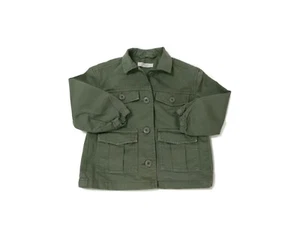 MNG Girls Stylish Green Khaki Jacket Star Embroided Back Cargo Pockets Size 6/7 - Picture 1 of 11