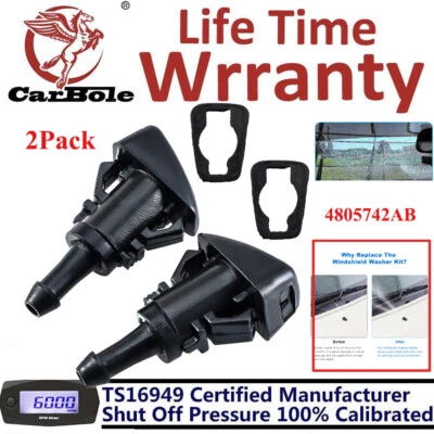 Paquete de 2 limpiaparabrisas pulverizador de agua 4805742 para Chrysler Dodge Magnum 2500 Foto 1 de 4