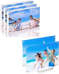 Acrylic Picture Frame 4X6 & 8X10 Clear Double Sided Magnetic Picture Frameless D - Picture 1 of 9