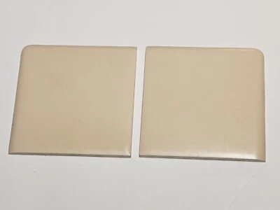 Vtg Lot 2 Cambridge Ceramic Tiles - Cream Putty Matte ROUNDED CORNER Bullnose - Image 1 of 4