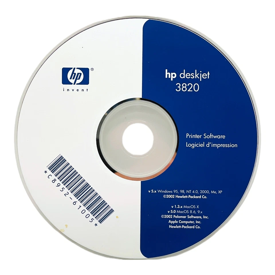 HP DeskJet 3820 Printer Software Driver CD-ROM Disc - Image 1 of 1