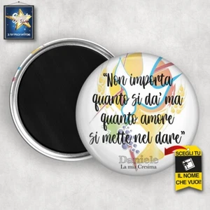 calamita magnete personalizzato CRESIMA festa SEGNAPOSTO BOMBONIERA SACRAMENTO - Picture 1 of 1