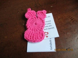 Schlüsselanhänger, Taschenbaumler "Eule" pink, gehäkelt "NEU" - Bild 1 von 1
