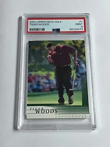 2001 Upper Deck Golf Tiger Woods RC PSA 9 Mint #1 Rookie GOAT! - Picture 1 of 2