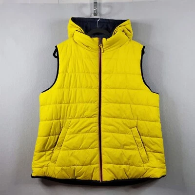 Chaleco ligero reversible BODEN EE. UU. 16/18 azul/amarillo chaleco con capucha cremallera completa Foto 1 de 4