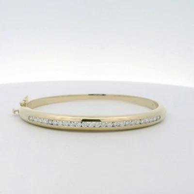 14k Yellow Gold Diamond Bangle Bracelet - 6 3/4" (C31012837) - Image 1 of 4
