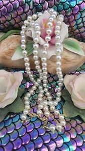 2 True Vintage Art Deco Imitation Pearl Necklaces 8mm Round 20" & 18.5" Long  - Picture 1 of 6