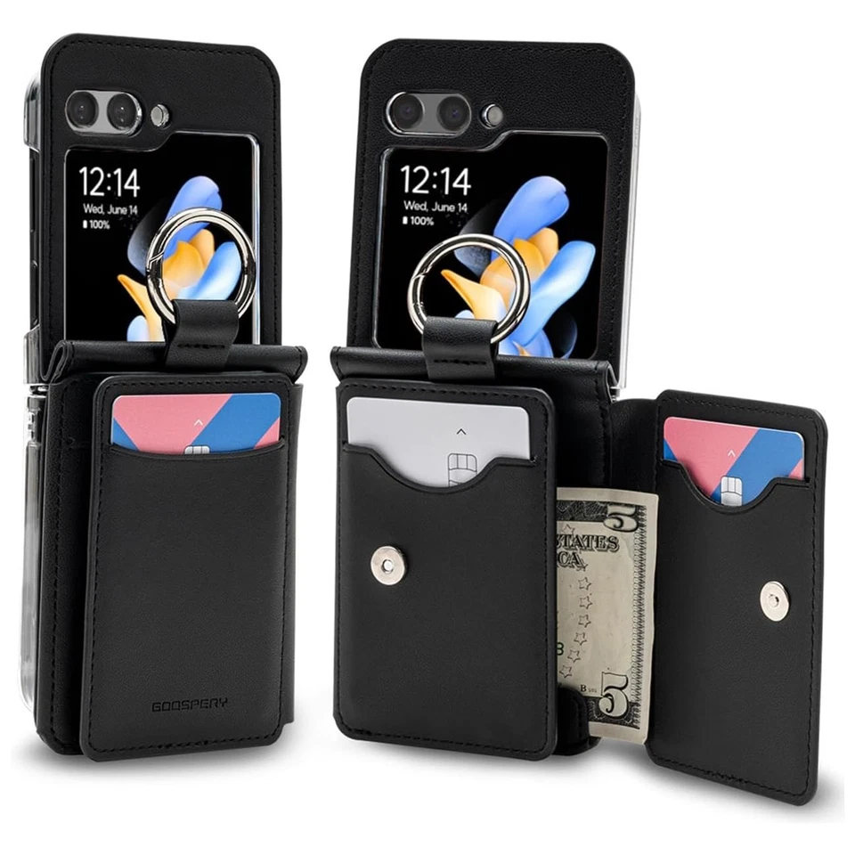 Carteira Goospery Flex dupla face aba aberta capa para Galaxy Z Flip 7 6 5 4 - Imagem 1 de 1