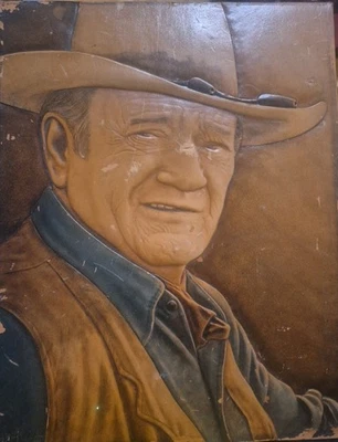 Retrato de cuero en bajorrelieve R. P. Kidd 1956 original Robert Pace Foto 1 de 4