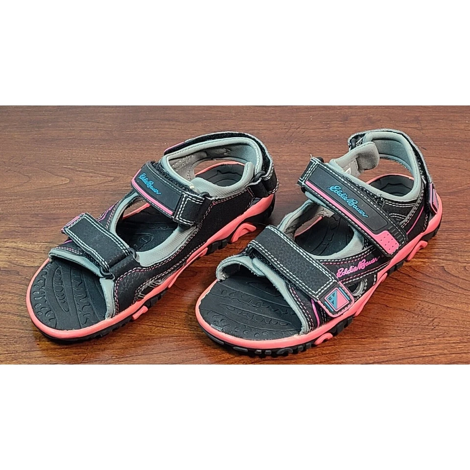 Sandalias Eddie Bauer Molly carbón, gris y rosa niñas talla 3 niñas niños 120713 Foto 1 de 4