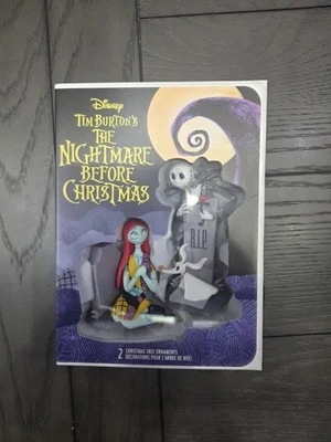 Disney Pesadilla antes de Navidad Jack Sally & Zero 2 adornos de árbol nuevo conjunto Foto 1 de 3