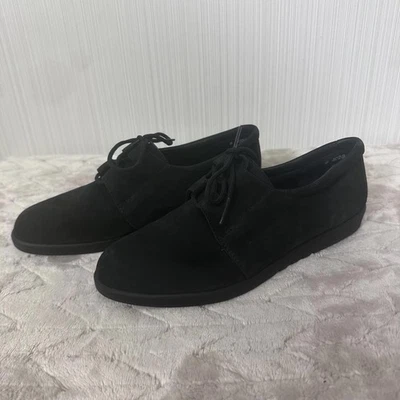 Rockport Women’s Black Suede Leather Lace Up Comfort Oxford Flat Shoe Size 6M - Image 1 of 4