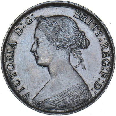 1861 Halfpenny - Victoria British Bronze Coin - Very Nice - Image 1 of 2