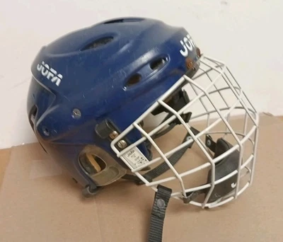 Antigo Capacete de Hóquei Jofa 690M Azul Tamanho Pequeno Tamanho Sr e Gaiola Jofa  - Imagem 1 de 4