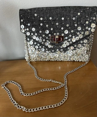Mary Frances Vintage Handbag Rare Collectible Crossbody Clutch w Removable Chain - Image 1 of 4