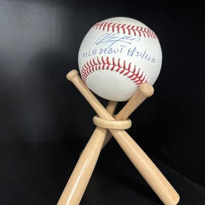 Aroldis Chapman signed Baseball MLB Debut 08/31/2010 Inscription. Smudged! - Image 1 of 2