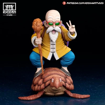 maestro roshi dragon ball, fugura resina, pintada a mano, numero serie, 200mm - Imagen 1 de 4