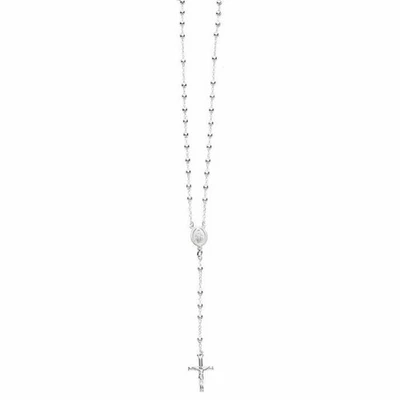 Collana Rosario In Perle Lucide In Argento Sterling 925 16,0 Gr - Immagine 1 di 2
