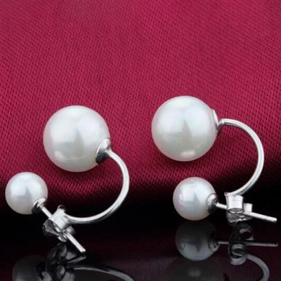 Ein Paar Perlen Verlobung Tropfen elegante Ohrringe gut gemacht Ohrringe - Bild 1 von 4