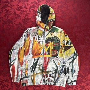 Basquiat Members Only Jacket M Windbreaker Hood Jean-Michel Zippered Medium - Picture 1 of 6