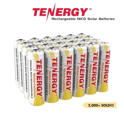 Celdas de baterías recargables Tenergy 24 piezas AA 1000mAh 1.2V NiCd para jardín solar Foto 1 de 4