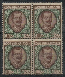 1901 REGNO D'ITALIA "FLOREALE" N.77 QUARTINA VALORE NUOVO MNH** - Picture 1 of 1