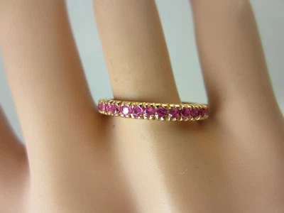 Anillo de eternidad vintage de oro rosa de 14 quilates con rubí banda de aniversario de 0,75 quilates Foto 1 de 4