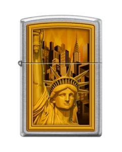 Zippo 4862, Statue of Liberty-New York City, Street Chrome Lighter - Picture 1 of 3