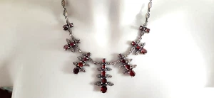 SILBER COLLIER ° 925 / ooo ° Granat Steine ° GRANAT / MARKASIT ° Silberkette ° - Picture 1 of 17
