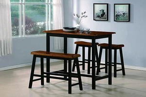 Tyler Counter Height Table w/ Two Chairs and One Bench Stool 4-Piece Dining Set - Picture 1 of 3