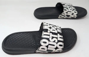 Sandalias Nike Benassi con logotipo JDI para hombre talla 8 diapositivas 631261-024 impresión Just Do It - Imagen 1 de 7