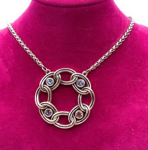 Brighton Interlok Chain Stone Ring Necklace - Picture 1 of 4