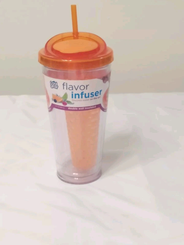 Botella de agua infusora de sabor Cool Gear 23 onzas naranja taza de plástico transparente sin BPA Foto 1 de 4