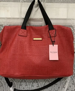 JUICY COUTURE WEKENDER BOLSO ROJO ESCARLATA NEGRO WORDPLAY OVERNIGHTER - Imagen 1 de 13