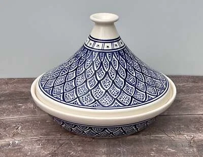 Tagine estampado azul y blanco, 31,5 cm - Imagen 1 de 4