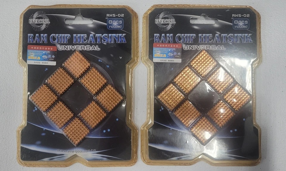 Lote de dos disipadores de calor EverCool RHS-02 todo aluminio chipset (8PK - total 16 chips) Foto 1 de 4