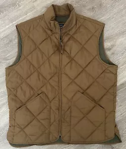 J. Crew Factory Men’s Vest Quilted Zip Up Pecan Brown Beige Size L NWOT - Picture 1 of 4