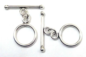 10 Set 15X26mm Bali Toggle Clasp Hook clasp Oxidized Silver Plated me-16 - Picture 1 of 3